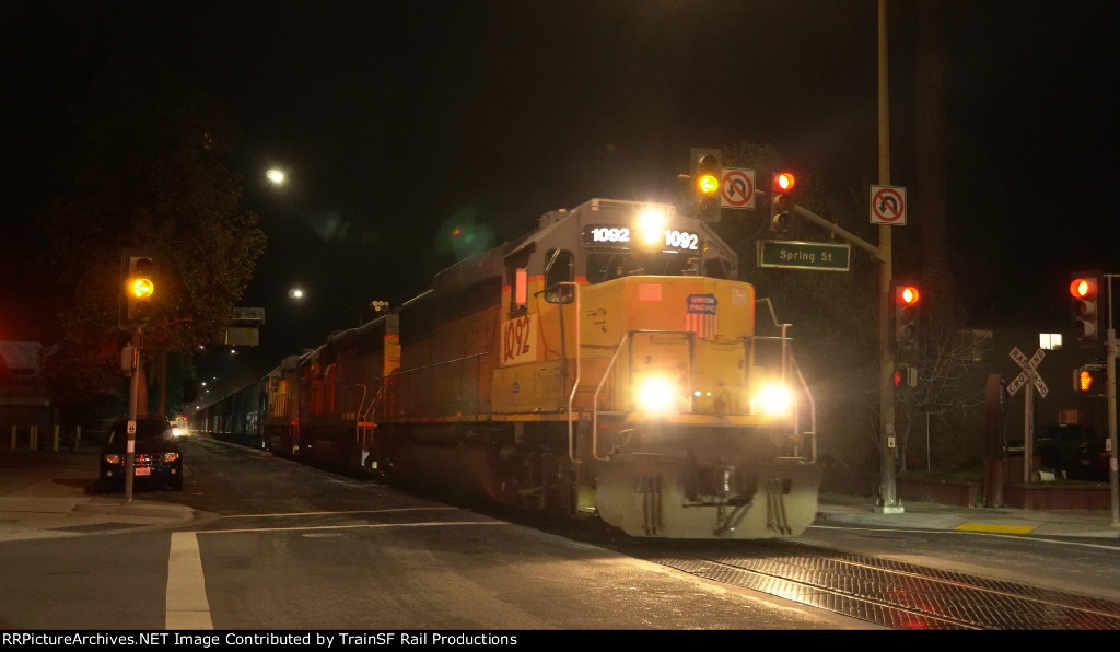 UP 1092 Leads the Rock Job down Chestnut St